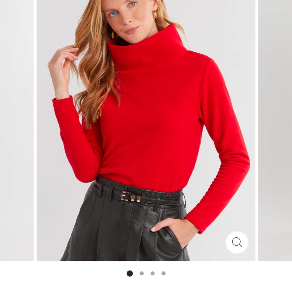 NWT Dudley Stephens Greenpoint Turtleneck in Vello Fleece (Scarlet) - Large